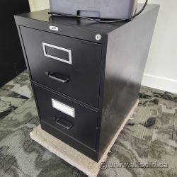 Staples Black 2 Drawer Vertical File Cabinet, Locking